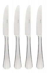 Four-piece set of elegant Wiltshire Baguette dinner knives in polished stainless steel, perfect for effortless meal preparation.