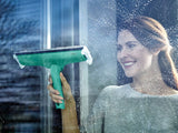 Leifheit Click System Window & Frame Cleaner Micro Duo with microfiber cover and squeegee for streak-free cleaning.