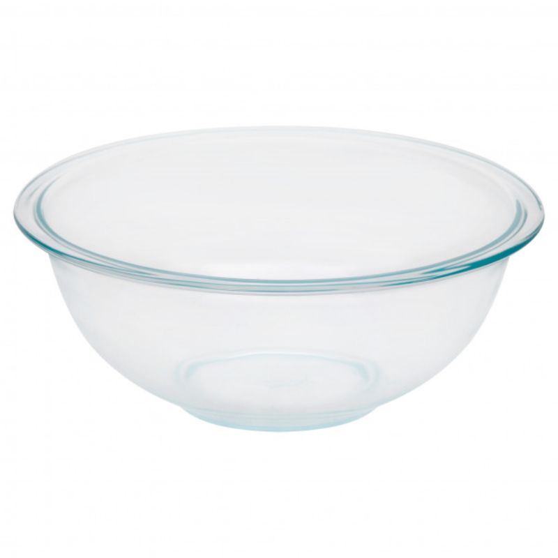 Pyrex Smart Essentials Mixing Bowl Set of 4, 2.4L, high-quality glass, versatile for mixing and easy storage.