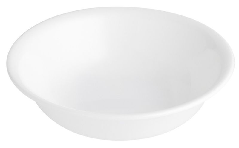 Set of 6 Corelle Winter Frost dessert bowls, 295ml each, durable, elegant white glass for ice cream and fruit.