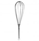 High-quality 12-inch stainless steel whisk for whipping, mixing, and aerating, featuring a traditional design and dishwasher safe.