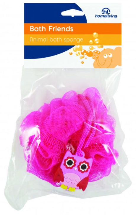 Colorful set of 4 kids' animal bath sponges, designed for fun and safe cleaning during bath time.