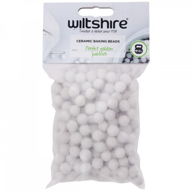 Wiltshire Ceramic Baking Beads in a compact design, essential for preventing pie shrinkage and ensuring even baking.