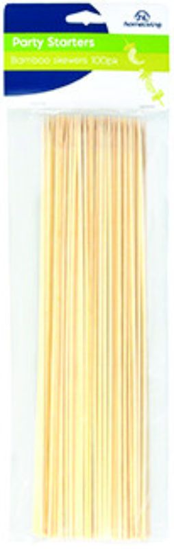 Homeliving Skewers Pack of 100, ideal for grilling kabobs and creative crafts, made from safe, durable wood.