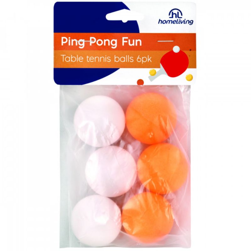 Homeliving Ping Pong Ball 6 Pack - Set of 4, durable balls for high performance and consistent bounce in gameplay.