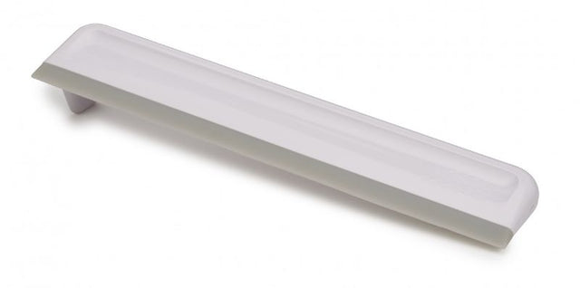 Joseph Joseph EasyStore Compact Shower Squeegee in Grey/White, featuring a slim design and flexible silicone blade for precision cleaning.