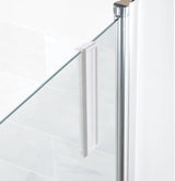 Compact grey/white shower squeegee with flexible blade, ideal for precise cleaning of glass, tiles, and mirrors.