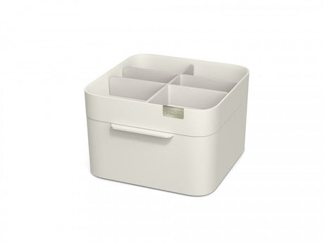 Joseph Joseph - Viva Cosmetic Organizer in Shell, featuring deep and shallow compartments, plus a stylish drawer for accessories.