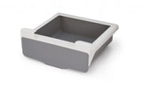 Under-shelf kitchen drawer by Joseph Joseph, maximizing storage for small packets and cubes, easy tool-free installation.