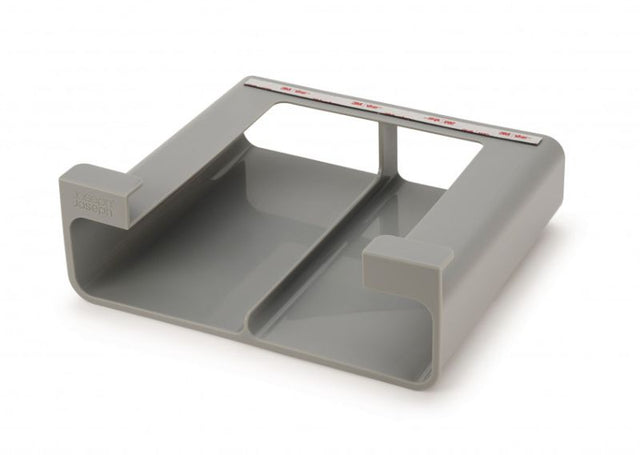 Joseph Joseph CupboardStore organiser in grey for clutter-free storage of film, foil, and bags under cupboard shelves.