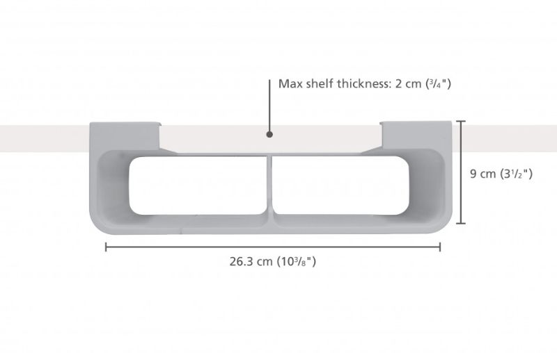 Joseph Joseph CupboardStore in grey, a space-saving organizer for cling film and foil, using 3M tape for easy installation.