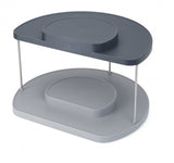 Joseph Joseph CupboardStore 2-tier Rotating Organiser in Grey for efficient kitchen storage and easy access to items.