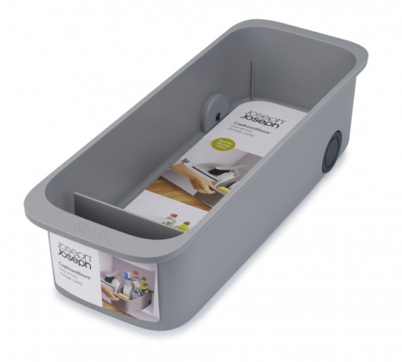 Joseph Joseph CupboardStore caddy in grey, designed for easy access to cleaning supplies and organized storage.