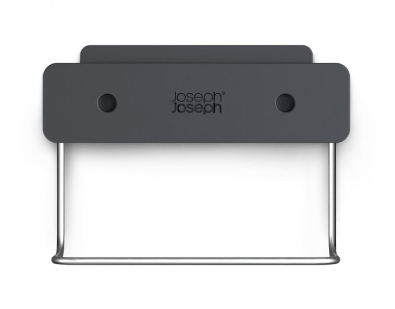 Joseph Joseph DoorStore Sink Tidy in grey, designed for organized storage of cleaning supplies inside cupboards.