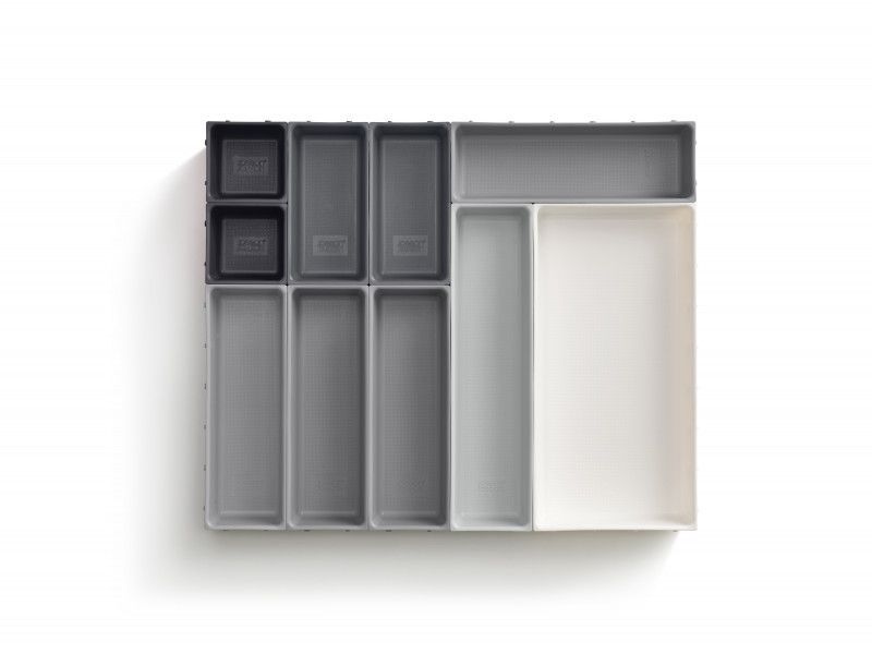 Joseph Joseph Blox 10-Piece Modular Storage System featuring customizable, clip-together trays for versatile home organization.