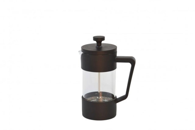 Brew - Coffee Plunger 350ml Black: Stylish, heat-resistant borosilicate glass coffee press for rich, flavorful brews at home.