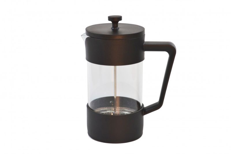 Brew - Coffee Plunger 1.0L Black, a sleek borosilicate glass coffee press with ergonomic handle for rich, smooth brewing.