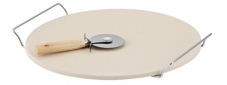 Wiltshire Pizza Stone with Rack, 33cm, for crispy crusts and versatile baking; perfect for homemade pizzas and more.