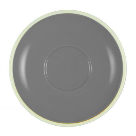 Set of 6 French Grey saucers, crafted from durable stoneware for stylish dining, microwave and dishwasher safe.