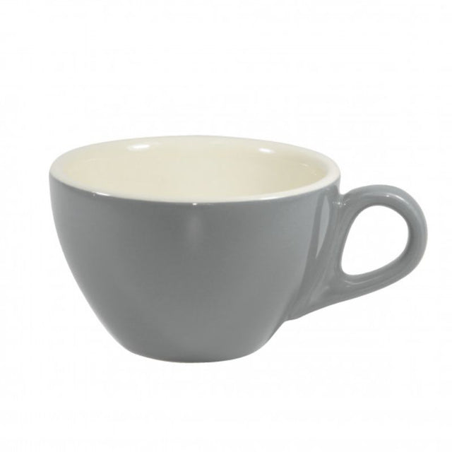 Set of 6 French grey latte cups in durable stoneware, perfect for elevating coffee experiences at home or cafés.