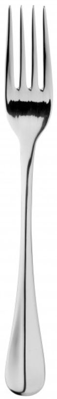 Set of 12 Stanley Rogers Baguette Table Forks with elegant up-turned handles, crafted in durable stainless steel.