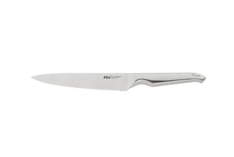 Furi Pro 15cm Serrated Knife with stainless steel blade for precise slicing of fruits, cheeses, and breads with ergonomic handle.