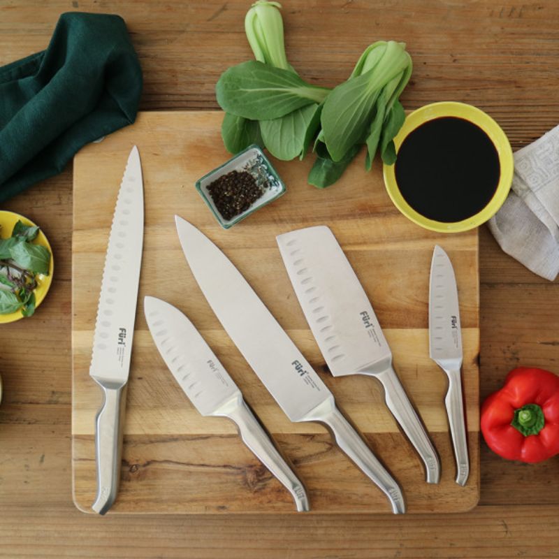 Furi Pro 15cm serrated knife with a comfortable grip, perfect for slicing tough fruits, cheese, and crusty bread.