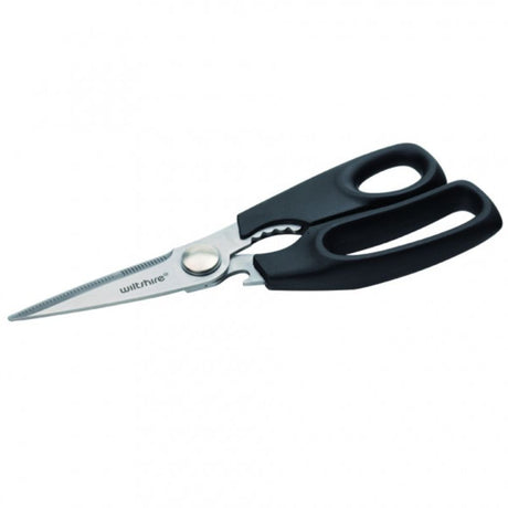 Ergonomic Wiltshire Kitchen Shears with stainless steel blades for versatile cutting of poultry, fish, and vegetables.