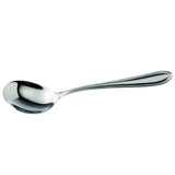 Stainless steel Luisa soup spoons set with a modern mirror finish, perfect for elegant and everyday dining.