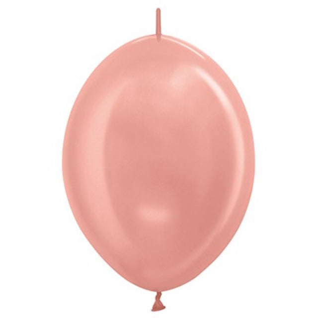 28cm rose gold latex balloons in a pack of 25, perfect for parties and celebrations with a luxurious metallic sheen.