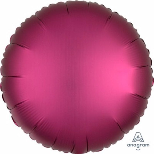 Vibrant 45cm pomegranate satin luxe foil balloon, perfect for elegant celebrations and stunning party decor.